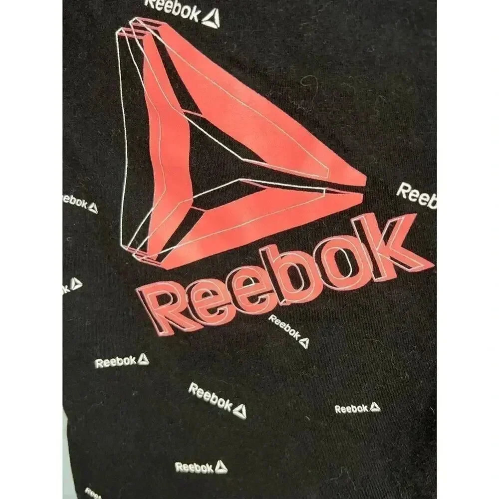 Reebok black short sleeve T shirt pink graphic logo Size 3T